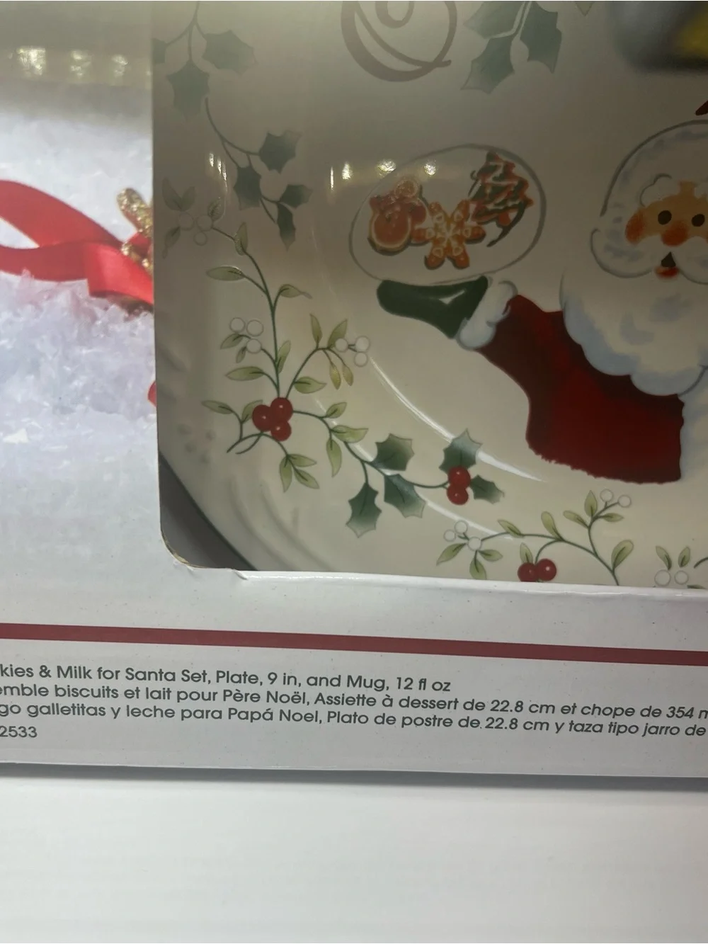 Winterberry Cookies for Santa White/Red/Green Santa Plate and Mug—NWT